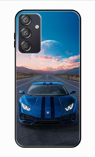 Image of Metal TPU Printed Back Cover for Samsung Galaxy M15 5G (Car with Moon View) 360 Degree Protection | Camera Protection -25092024(AR)