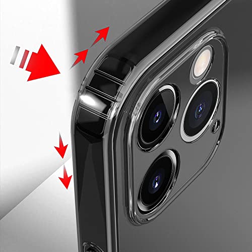 Image of WOW IMAGINE Crystal Clear Transparent Back Case Cover Compatible Apple iPhone 12 Pro | Full Device & Camera Protection Shockproof TPU Silicone Back Cover Case - Transparent