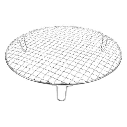 Zerodeko Stainless Steel Round Bbq Rack with Feet 12 Inch Grill Cooking Grate for Charcoal Barbecue Outdoor Camping Even Heat Distribution