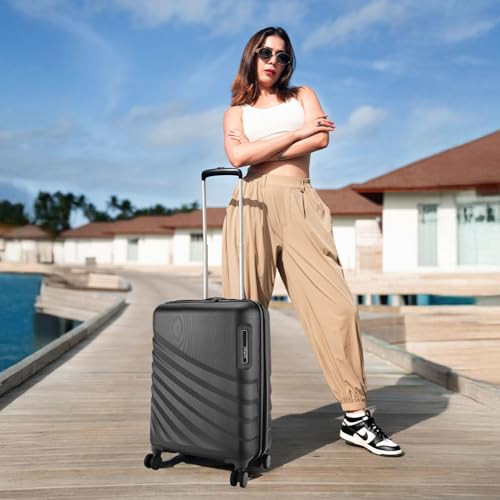 Image of Safari Select Polaris PRO 56 Cms Cabin Trolley Bag Hard Case Polycarbonate 8 Wheels with 360 Degree Rotation, Recessed TSA Lock, Anti-Theft Zipper, Trolley Bags for Travel, Suitcase for Travel, Black