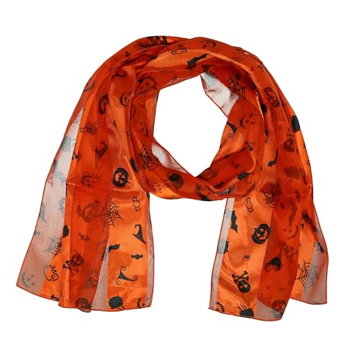 CTM Women's Halloween Holiday Print Lightweight Scarf