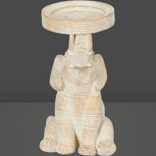 New Natural Cute Elephant Whimsical Design Elephant Candle Holder Ideal For Pillar And Church Candles Unique Centrepiece For Your Coffee Table, Dining Table, or Mantelpiece Home Decor -N76