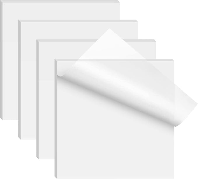 200PCS Transparent Sticky Notes, Self-Stick Note Pads Clear Post It ...