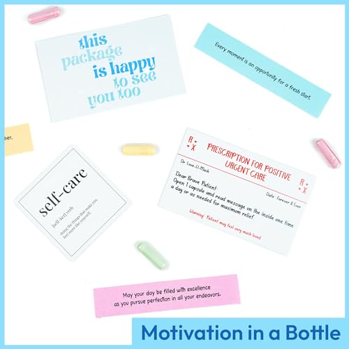 60 Pcs Positive Affirmation Cards Jar, Funny Emotional Support Gift for Teen Girls, Gifts for People with Depression, Motivational Encouragement Inpirational Gifts for Women