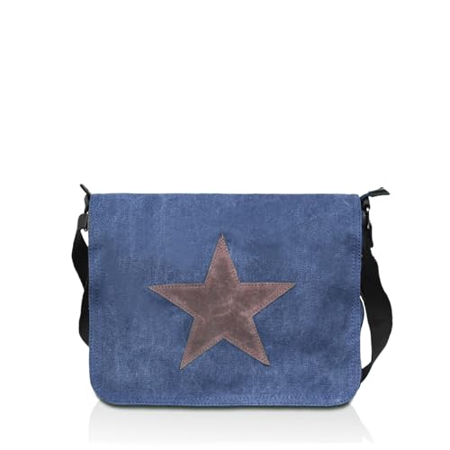 Glamexx24 Tasche Handtaschen Schultertasche Umhängetasche mit Stern Muster Tragetasche Laptoptasche Messenger Bag Herren für Arbeit Freizeit oder Schule