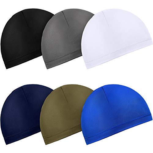 Image of Boao 6 Pieces Cooling Skull Caps Helmet Hard Hat Liner Sweat Wicking Running Beanie Cycling for Men Women