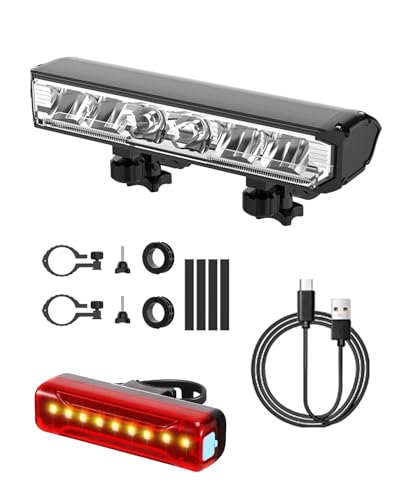 Victoper Luz Bicicleta Delantera y Trasera, Faro LED Potente 2025, Haz Amplio Alta Luminosidad, USB C Recargable, IPX4 Impermeable, Luz Bici para Ciclismo en Carretera y Montaña