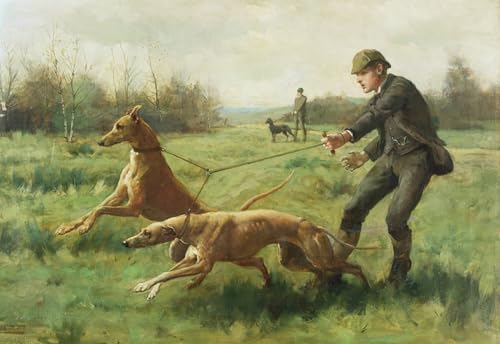 Tableaux Affiche de Arts George Goodwin Kilburne L'exercice des lévriers Toile Salon 60x90cm