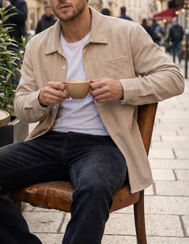 Image of ZAFUL Men's Shacket Aztec Print Shirt Jacket Flannel Button Up Turndown Collar Overshirt Chest Pocket Button Flap Thick Shirt