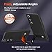 Nijiadi Case for Xreal Beam Pro Phone Case with Glass Screen Protector, [3 Stand Ways] Metal Kickstand/Stand Silicone TPU Slim Fit Protective Cover Case for Xreal Beam Pro - Black