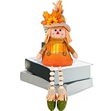 Décoratif adjustable : Ce décor d'épouvantail d'automne pour intérieur comprend un fil métallique intégré pliable, permettant un positionnement flexible et un enroulement facile autour des guirlandes lumineuses, créant un coin festif en couleurs dans votre salon, porche ou espace intérieur pendant les célébrations automnales