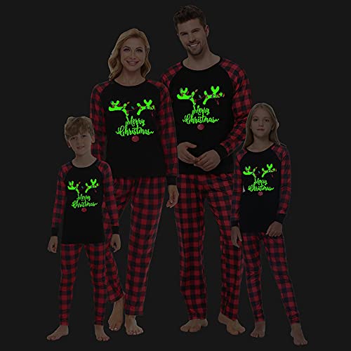 Image of VENTELAN Family Matching Christmas Pajamas Set Holiday Santa Claus Sleepwear Xmas PJS Set for Couples and Kids