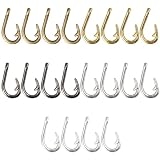 Uniquer 20Pcs Fish Hook Shape Charms, 5 Color Fishhooks Pendant, Alloy Dangle Charms with Loop for DIY Jewelry Craft
