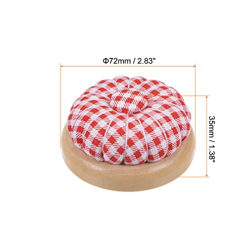Harfington Pin Cushions Sewing Needle Cushion Needle Holder Pincushions With Magnetic Wooden Base For Sewing Quilting Needlework Diy Crafts, Red And White #TOP1