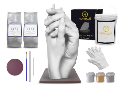 Humran Llc Hand Casting Kit - Hand Mold Kit For Couples - Non-Toxic & Skin-Friendly - Ideal Wedding Gift & Valentine’s Day Gift For Him & Her - Plaster Hand Mold Casting Kit #TOP16