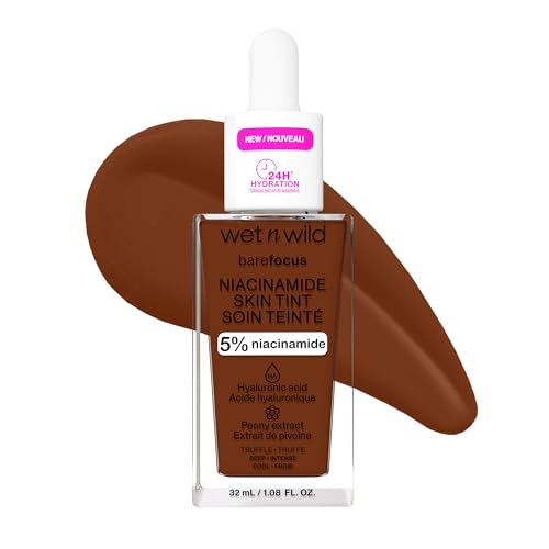 Image of wet n wild Bare Focus Skin Tint, 5% Niacinamide Enriched, Buildable Sheer Lightweight Coverage, Natural Radiant Finish, Hyaluronic & Vitamin Hydration Boost, Cruelty-Free & Vegan - Truffle