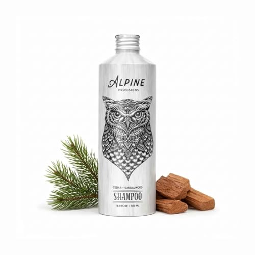 Alpine Provisions Natural & Organic Shampoo with Cedar & Sandalwood – Plant-Based Shampoo for Men...