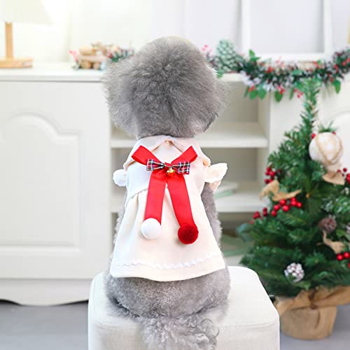 SZ-LY Weihnachten Puppy Dress Hund Bowknot Princess Dress Cute Dog Dress Christmas Dog Rock Christmas Pet Apparel mit Bowknot für Hunde und Katzenzubehör, beige-L Cover
