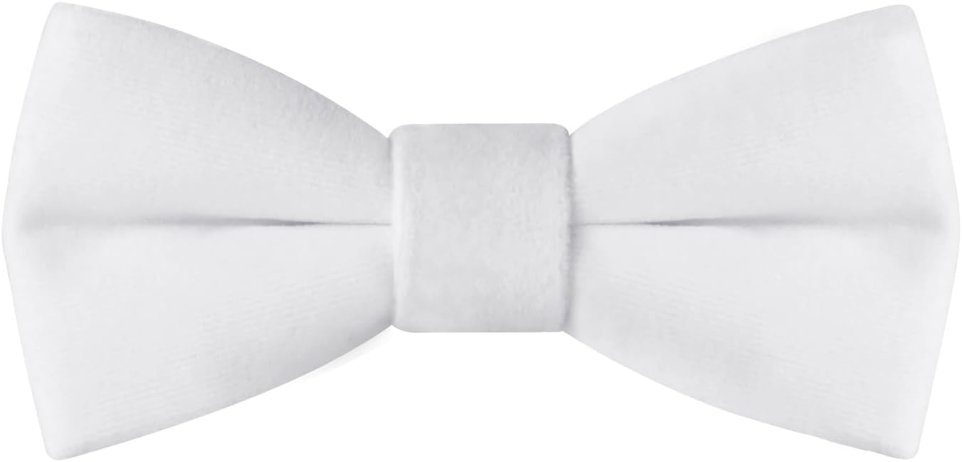 Velvet Bow Tie for Kid – Adjustable Pre-tied Bowtie for Boy Girls, Solid Colour Butterfly Bow Ties for Party Ball Banquet Wedding