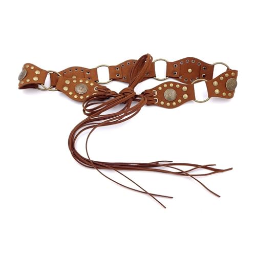 Tie Waist Belt Studded Chain for Cowboy Cowgirl Rock and Roll Punk Vintage Belt Hot Girl WaistChain Sexy Belt