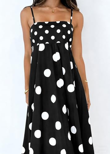 Image of NUFIWI Women Summer Striped Maxi Dress Spaghetti Strap Cutout Ruffle Long Dress Flowy Swing Beach Vocation Dress