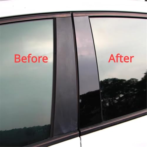 Cubiertas para pilares de coche estilo efecto espejo, molduras de ventanas para Civic 2006-2011 4