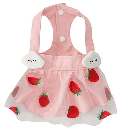Cute Dog Princess Dress Dog Dress Cat Dress Suit Soft Breathable Dog Pure Cotton Fruit Skirt and Dog Summer Dress for Small Medium and Large Dog Girl Puppies Lightweight Pet Dress