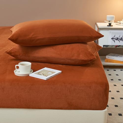 Funda de colchón acolchada gruesa térmica con franela de coral suave
