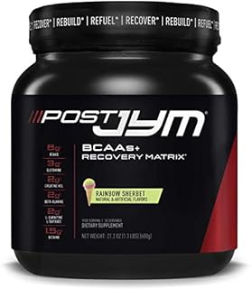 Post JYM Active Matrix - Post-Workout with BCAA's, Glutamine, Creatine HCL, Beta-Alanine, and More | JYM Supplement Science | Rainbow Sherbert Flavor, 30 Servings, 21.2 oz.