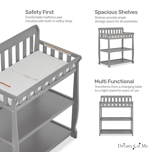 Image of Dream On Me Ashton Changing Table, Steel Grey 34x20x40 Inch (Pack of 1)