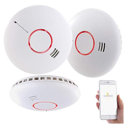 VisorTech WLAN Rauchmelder: 3er-Set WLAN-Rauch- & Hitzemelder mit weltweiter App-Benachrichtigung (Rauchmelder mit App)