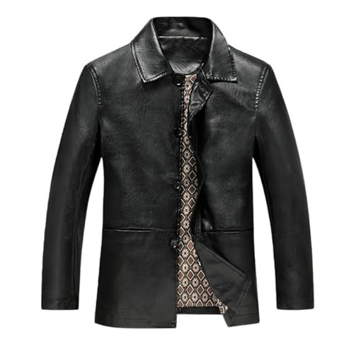 Chaqueta de piel sintética para hombre cazadora de entretiempo casual