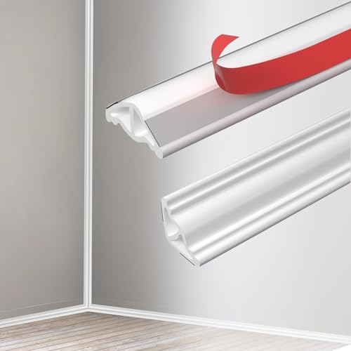 MeYuxg Molduras de Techo Flexibles Autoadhesivas,Molduras de Techo Triangulares de TPE,42x30 mm Pelar y Pegar Molduras y Molduras, para Decoración de Pisos, Junta, Bordes de Pared (3M)