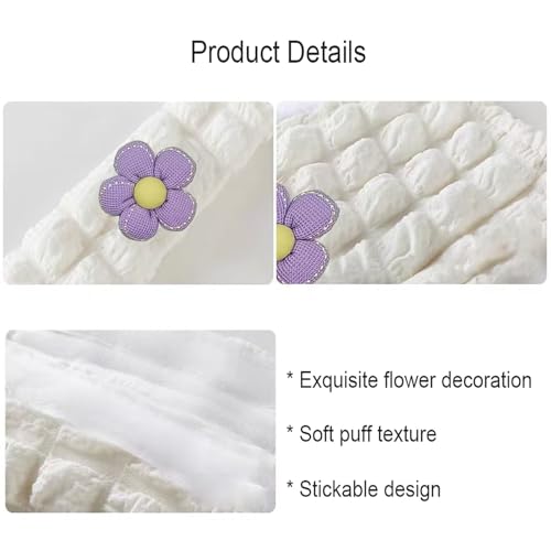 Image of Car Seat Belt Cover Pad, 2 Pack Flower Car Accessorie Seatbelt Covers Cushion Neck Shoulder Strap Protector Universal Seat Belt Cover for Adults and Kids (Purple and Yellow)