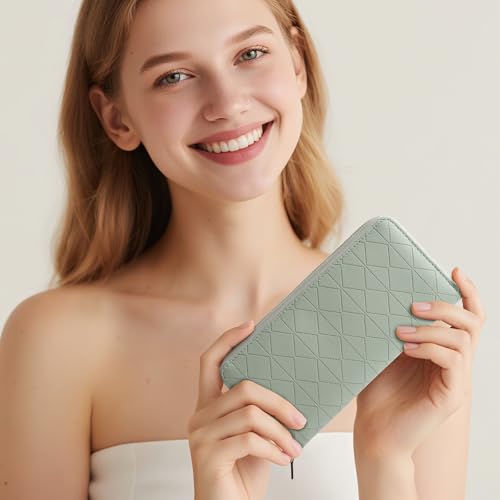 Charltu Wallet Women PU Soft Leather Large Womens Wallet Bi-fold Credit Card Holder Ladies Wallets With ID Window Coin and Cash Organizers Long Clutch Wallet Women,White by Charltu - Used condition - Image 6