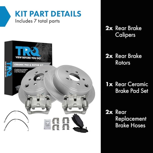 Image of TRQ Rear Brake Pad & Rotor Kit Ceramic Compatible with 2010-2011 Subaru Impreza