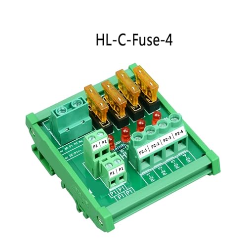 Placa de distribución de energía de 2 posiciones HL-C-Fuse-4 para riel DIN CA/CC 5-32V 2