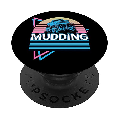 Mudding Retro PopSockets Swappable PopGrip, Black