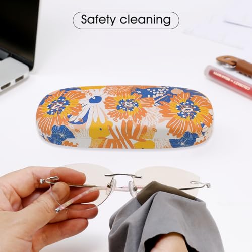 Image of PERFECTSIGHT Hard Shell Eyeglasses Case, PU Leather Protective Glasses Case, Cute Eyeglass Case for Women Men Girls