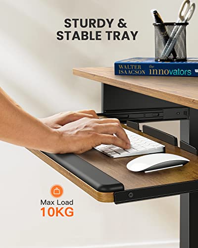 Ergear Electric Standing Desk With Keyboard Tray, Adjustable Height Sit Stand Up Desk, Home Office Desk Computer Workstation, 48X24 Inches, Vintage Brown #TOP4