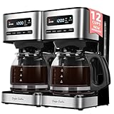 Programmation 24H & Maintien au Chaud 40Min：Cafetière filtre prend en charge la programmation 24 heures. Définissez l'heure de démarrage sur le grand écran LED pour profiter du café au réveil ou à la pause déjeuner.Maintien au chaud par plaque chauffante pendant 40 minutes - pas besoin de réchauffer lors des réceptions. Arrêt automatique après délai pour plus de sécurité et d'économie.
