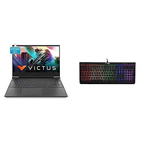 Image of HP Victus Gaming AMD Ryzen 5 5600H Processor 16.1 inch(40.9 cm) FHD Gaming Laptop & HyperX Alloy Core RGB - Membrane Gaming Keyboard