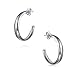 Lightweight Round Dome Half Large Stud Hoop Earrings For Women Teen Polished .925 Sterling Silver 1 Inch Diameter