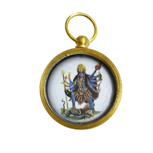 Maha Kali Yantra Pendentif en laiton et verre pour homme et femme talisman
