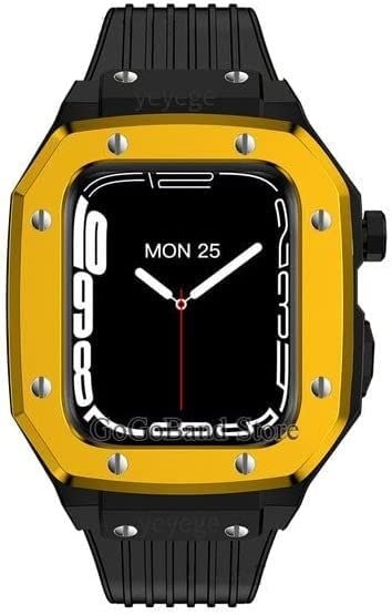 Bracelet Apple Watch 45mm en silicone de luxe avec son boîtier en alliage de zinc