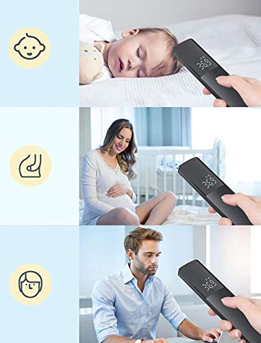 Infrared Forehead Thermometers Non Contact Medical Infered Thermometers Skin Temperature Measure Fever Alarm Function for People Adult Baby (2 Pack)