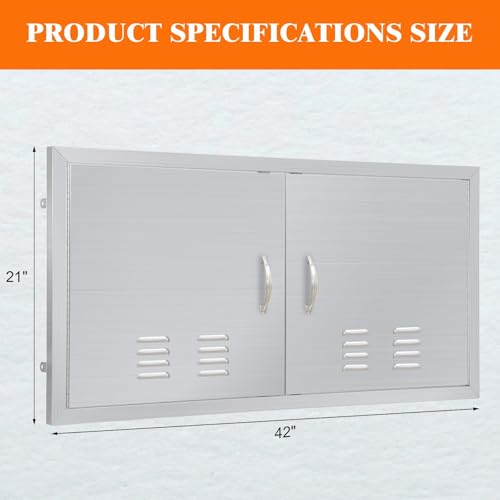 High Quality 42 x 21 Inches High Stainless Steel Flush Mount Outdoor Kitchen Access Door with Magnetic Seal for BBQ Islands Poolside Cabinets and Utility Rooms by dainslef - Image 3