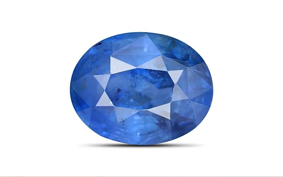 Saphir bleu ovale véritable 5.25 carats certifié pour éviter les contrefaçons