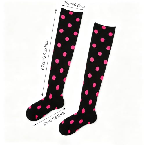 Image of YELAIVP Plus Size Thigh High Socks Extra Large Stripe Over Knee High Stockings for Women