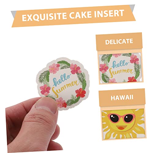 Gogogmee 1 Conjunto 3 Toppers De Inserção De Bolo Havaí Para Comida Luau Suprimentos De Festa Decora